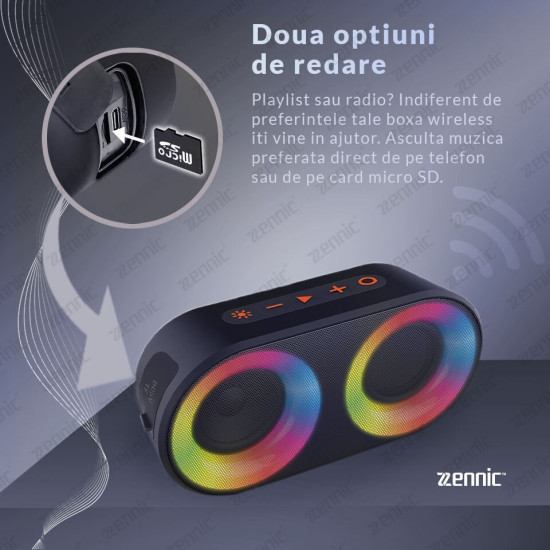 Boxa portabila wireless ZENNIC® Rainbow Sound
